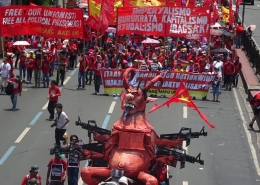 Workers and other toiling people march along Manila's main avenues on International Workers Day 2019. Photo by Lito Ocampo/KMU